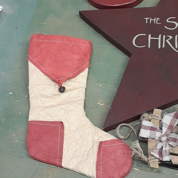 8 pc. Set of the "Spirit of Chrismas" wood ornaments and handmade star - Picture 11 of 15